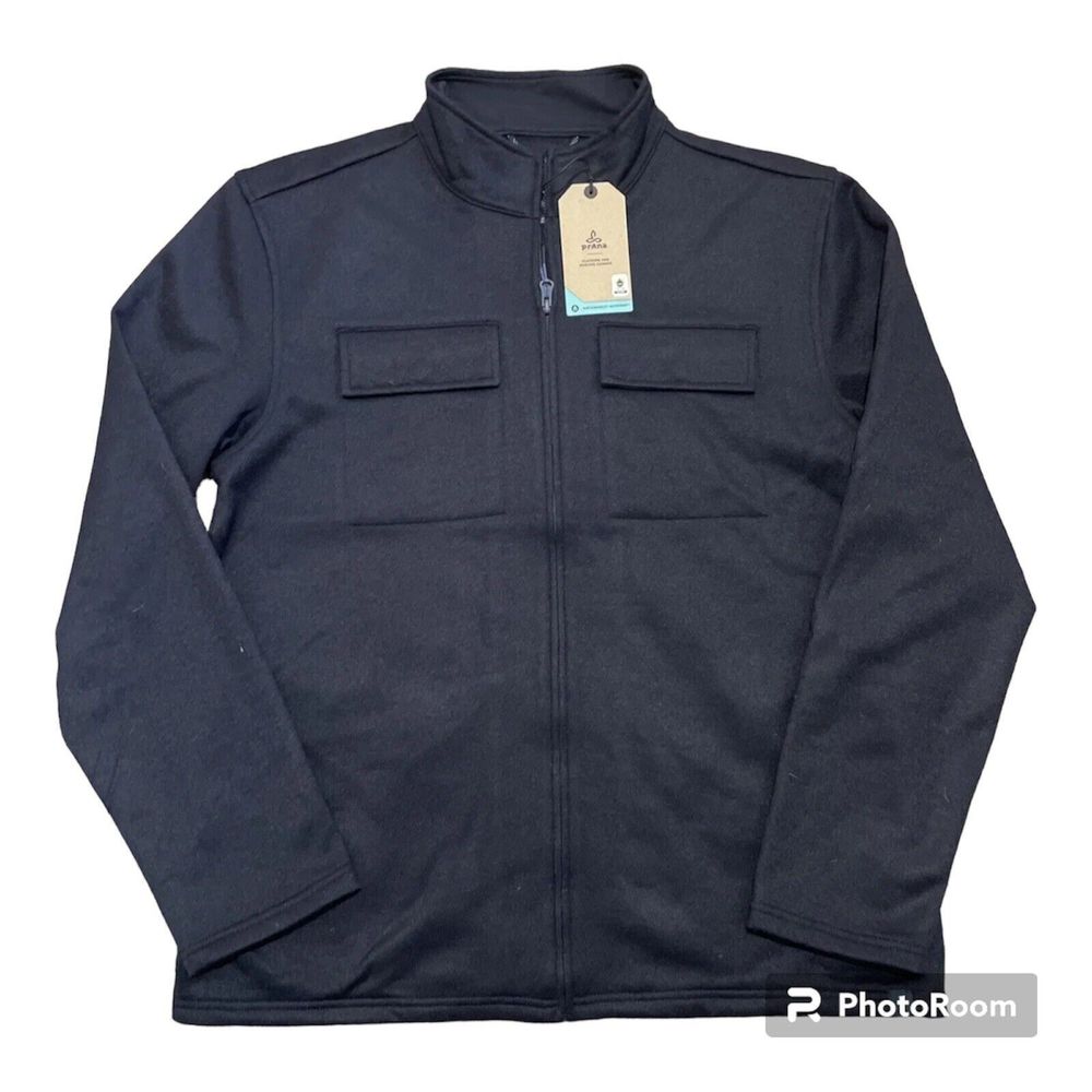 Prana Brookland Sweater Jacket Shacket Nautical Navy Full Zip Men Large Nwt $129